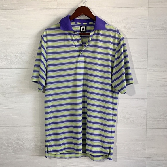 FootJoy Other - FootJoy Green Purple Striped Polo Shirt